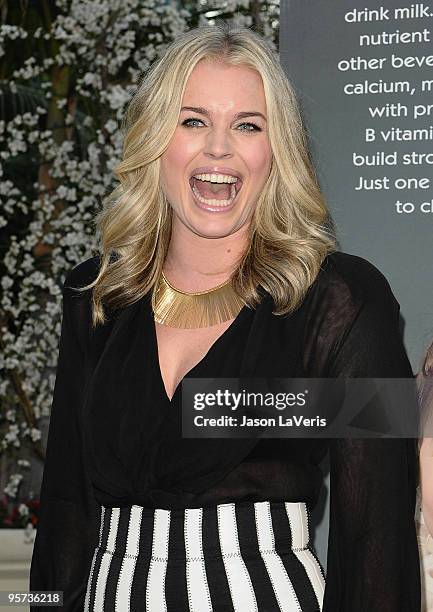 Rebecca Romijn launches the National Milk Mustache "got milk?" Great Gallon Give program at The Backyard at W Hotel on January 11, 2010 in Westwood,...