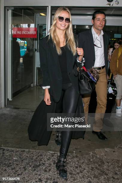 Model Natasha Poly is seen during the 71st annual Cannes Film Festival at Nice Airport on May 11, 2018 in Nice, France.