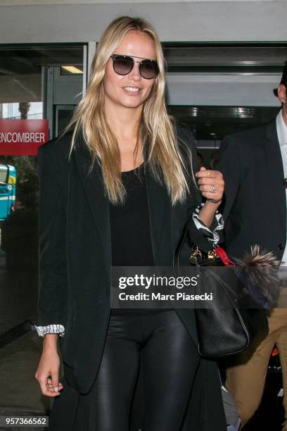 Model Natasha Poly is seen during the 71st annual Cannes Film Festival at Nice Airport on May 11, 2018 in Nice, France.