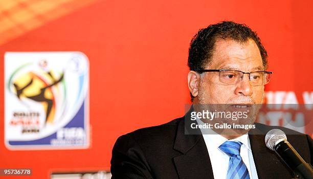 Local Organizing Committee CEO Danny Jordaan addressess a news conference at the SAFA House November 12, 2010 in Johannesburg. Jordaan addressed the...