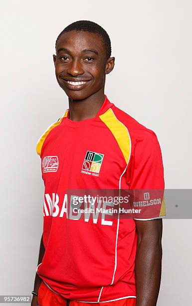 Dean Mashawidza of Zimbabwe poses for a portrait ahead of the ICC U19 Cricket World Cup at Copthorne Hotel on January 13, 2010 in Christchurch, New...