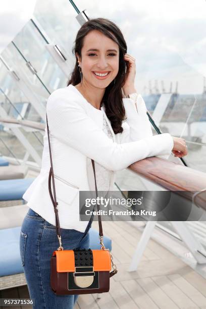 Stephanie Stumph is seen on board during the naming ceremony of the cruise ship 'Mein Schiff 1' on May 11, 2018 in Hamburg, Germany.