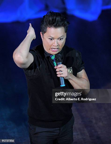 Actor Alec Mapa performs at the California Entertainer of the Year's "Heel" Hate, One Stiletto at a Time! event on January 12, 2010 in West...