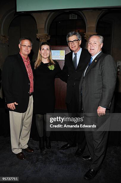 American Express's Tom Mullen, Carrie Kommers, Mark Liberman and Tom LaBonge attend the dineLA Restaurant Week press event at the Hollywood Roosevelt...