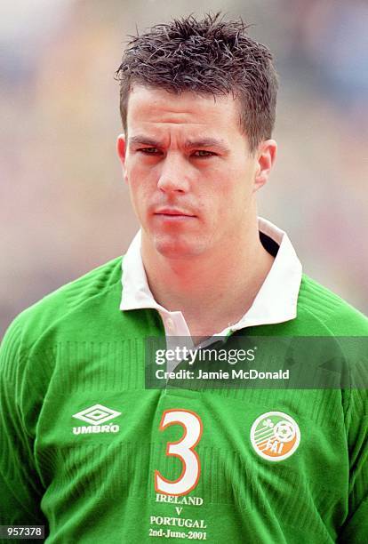 Portrait of Ian Harte of the Republic of Ireland before the FIFA 2002 World Cup Qualifier between Ireland and Portugal played at Lansdowne Road in...