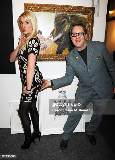 Nancy Sorrell and Vic Reeves attend the Preview Night of the 2010 London Art Fair at the Islington Business Design Centre on January 12, 2009 in...