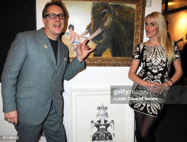 Nancy Sorrell and Vic Reeves attend the Preview Night of the 2010 London Art Fair at the Islington Business Design Centre on January 12, 2009 in...