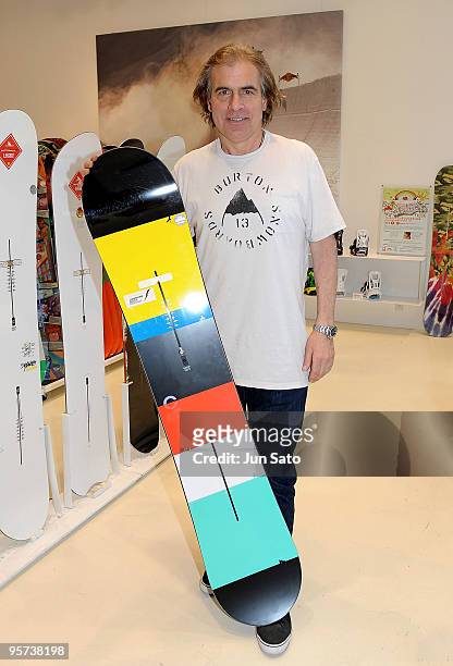 Snowboarder/ Founder of Burton Snowboards Jake Burton visits Burton flagship store on January 13, 2010 in Tokyo, Japan.