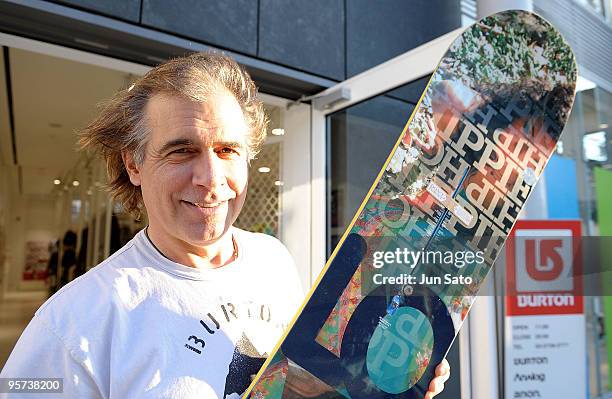 Snowboarder/ Founder of Burton Snowboards Jake Burton visits Burton flagship store on January 13, 2010 in Tokyo, Japan.