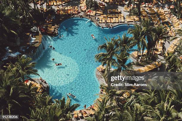 The swimming pool at the Princess Hotel, Acapulco, Mexico, February 1975.