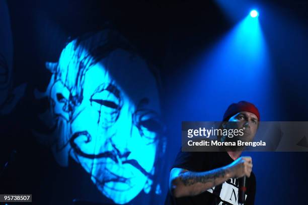 Fred Durst of Limp Bizkit performs at Palasharp on June 14, 2009 in Milan, Italy.