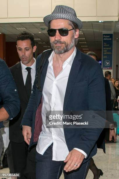 Actor Nikolaj Waldau is seen during the 71st annual Cannes Film Festival at Nice Airport on May 11, 2018 in Nice, France.