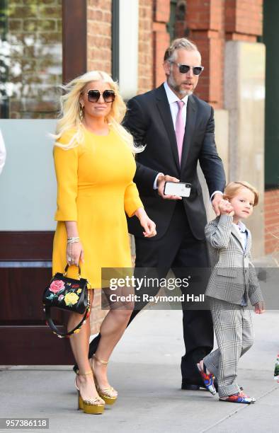 Actress Jessica Simpson and Eric Johnson are seen walking in Soho on May 11, 2018 in New York City.