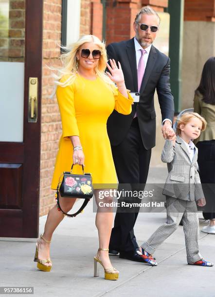 Actress Jessica Simpson and Eric Johnson are seen walking in Soho on May 11, 2018 in New York City.