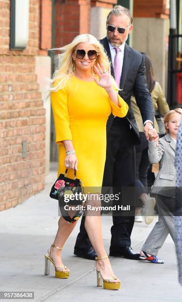 Actress Jessica Simpson and Eric Johnson are seen walking in Soho on May 11, 2018 in New York City.