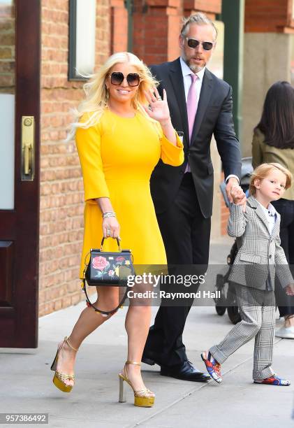 Actress Jessica Simpson and Eric Johnson are seen walking in Soho on May 11, 2018 in New York City.
