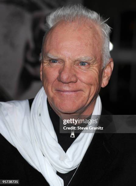 Malcolm McDowell attends the "The Book Of Eli" Los Angeles Premiere at Grauman's Chinese Theatre on January 11, 2010 in Hollywood, California.