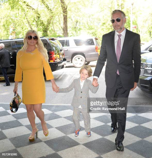 Actress Jessica Simpson and Eric Johnson's are seen in Midtown on May 11, 2018 in New York City.