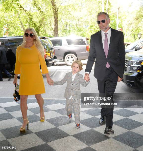 Actress Jessica Simpson and Eric Johnson's are seen in Midtown on May 11, 2018 in New York City.