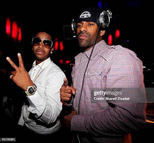 Omarion and DJ Clue attend Omarion's album release party at Element on January 12, 2010 in New York City.