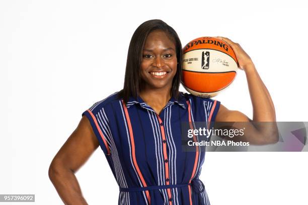 Karima Christmas-Kelly of the Dallas Wings poses for a portrait during Dallas Wings Media Day at Bankers Life Fieldhouse on May 5, 2018 in...