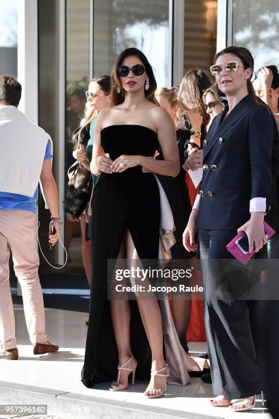 Moran Atias is seen leaving Hotel Martinez during the 71st annual Cannes Film Festival at on May 11, 2018 in Cannes, France.