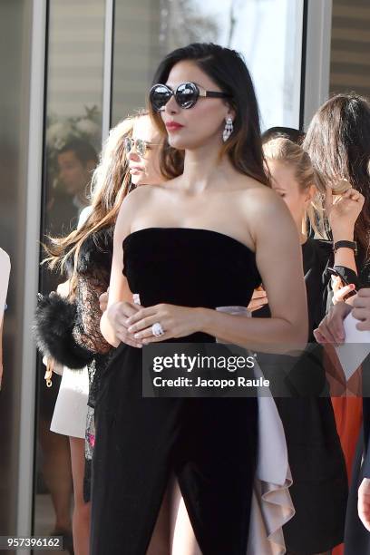 Moran Atias is seen leaving Hotel Martinez during the 71st annual Cannes Film Festival at on May 11, 2018 in Cannes, France.