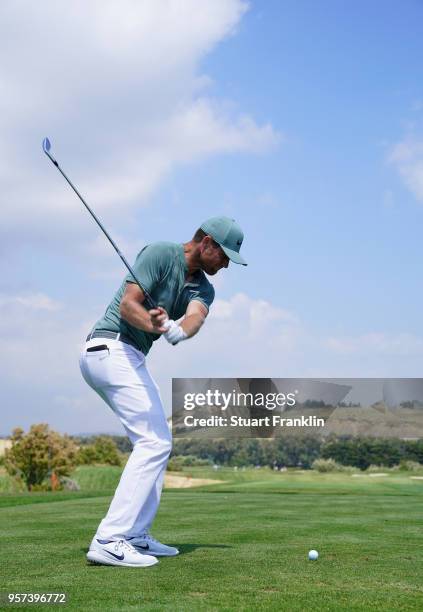 Swing sequence of Lucas Bjerregaard of Denmark during the second round of the The Rocco Forte Open at the Verdura Gol Resort on May 11, 2018 in...