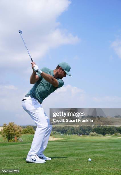 Swing sequence of Lucas Bjerregaard of Denmark during the second round of the The Rocco Forte Open at the Verdura Gol Resort on May 11, 2018 in...