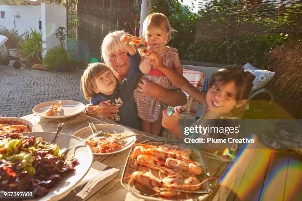 multi generation family meal - spanish royals host a lunch for president of portugal stockfoto's en -beelden