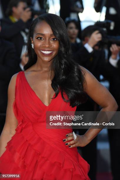 Actress Aja Naomi King attends the screening of "Ash Is The Purest White " during the 71st annual Cannes Film Festival at Palais des Festivals on May...