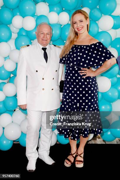 Kjell Holm and Isabel Edvardson are seen on board during the naming ceremony of the cruise ship 'Mein Schiff 1' on May 11, 2018 in Hamburg, Germany.