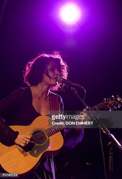 Italian singer Carmen Consoli performs at Le Poisson Rouge January 9, 2010 in New York. Consoli is one of the performers participating in the Winter...