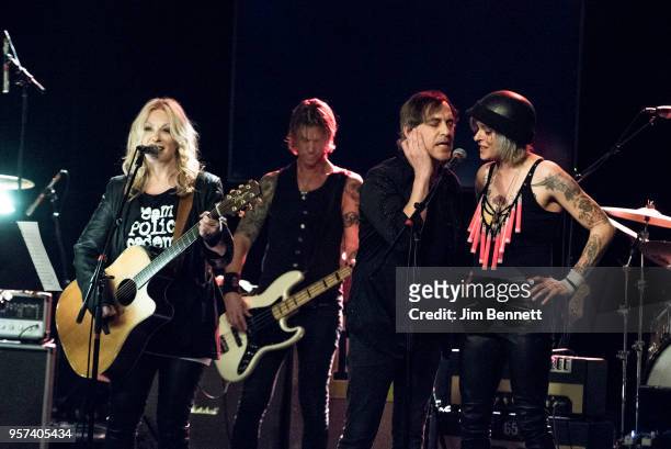 Guitarist and singer Nancy Wilson , bassist Duff McKagan and singer/songwriter Star Anna perform live on stage during the MusiCares Concert for...