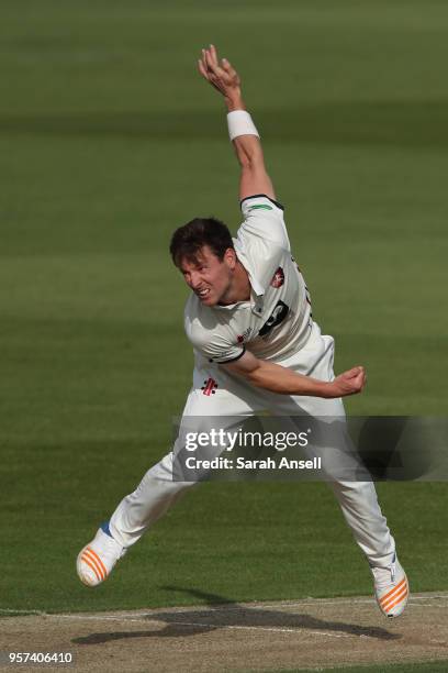 Matt Henry of Kent bowls during day 1 of the match between Kent and Sussex at The Spitfire Ground on May 11, 2018 in Canterbury, England. .