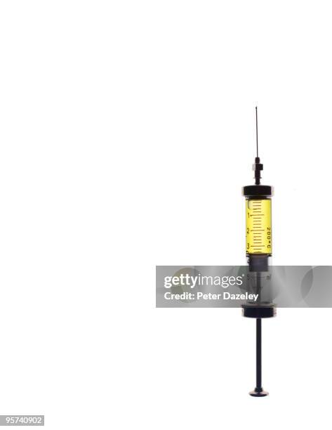 syringe with cope space. - vintage syringe stock pictures, royalty-free photos & images