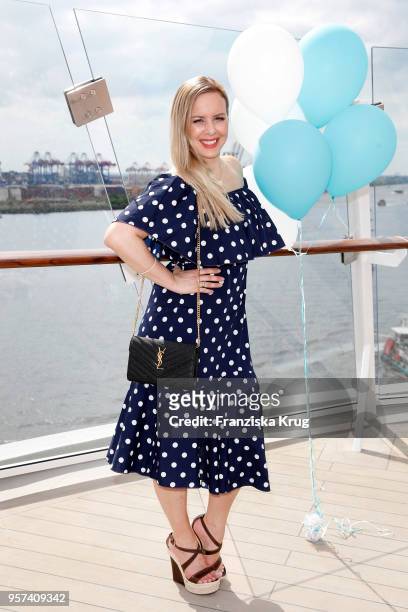 Isabel Edvardson is seen on board during the naming ceremony of the cruise ship 'Mein Schiff 1' on May 11, 2018 in Hamburg, Germany.