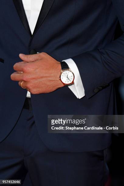 Francisco Lachowski,watch detail, attends the screening of "Ash Is The Purest White " during the 71st annual Cannes Film Festival at Palais des...