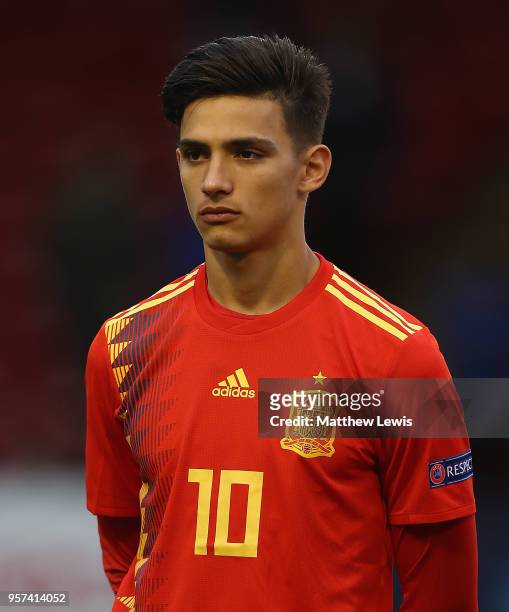 Nabil Touaizi of Spain looks on during the UEFA European Under-17 Championship Group Stage match between Spain and Germany at Bescot Stadium on May...