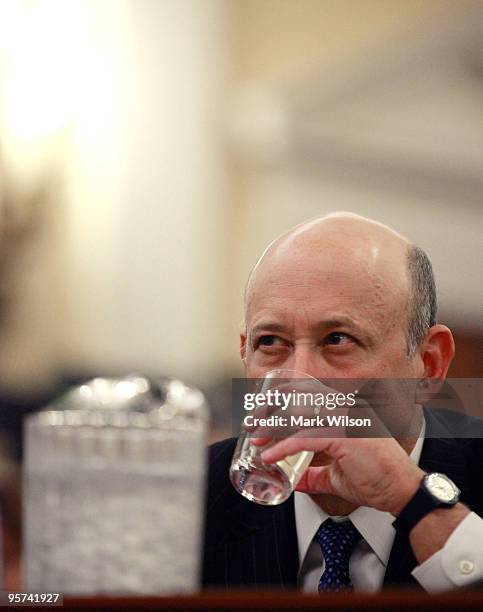 Lloyd Blankfein, CEO of Goldman Sachs Group, Inc. Participates in a Financial Crisis Inquiry Commission hearing on Capitol Hill on January 13, 2010...