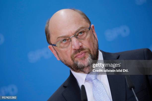 Vorsitzende und Kanzlerkandidat Martin Schulz, Deutschland, Berlin, Willy-Brandt- Haus, SPD Pressekonferenz mit Martin Schulz und Andrea...