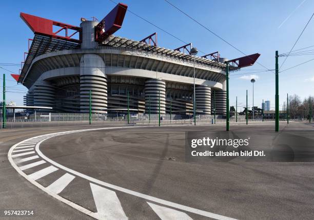 The San Siro stadium in Milan ,