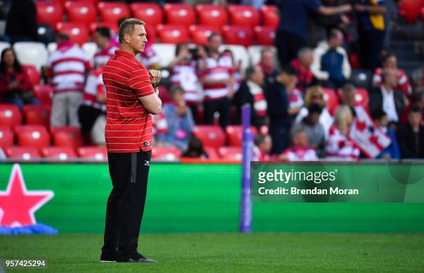 Bilbao , Spain - 11 May 2018; Gloucester Rugby head coach Johan Ackermann prior to the European Rugby Challenge Cup Final match between Cardiff Blues...