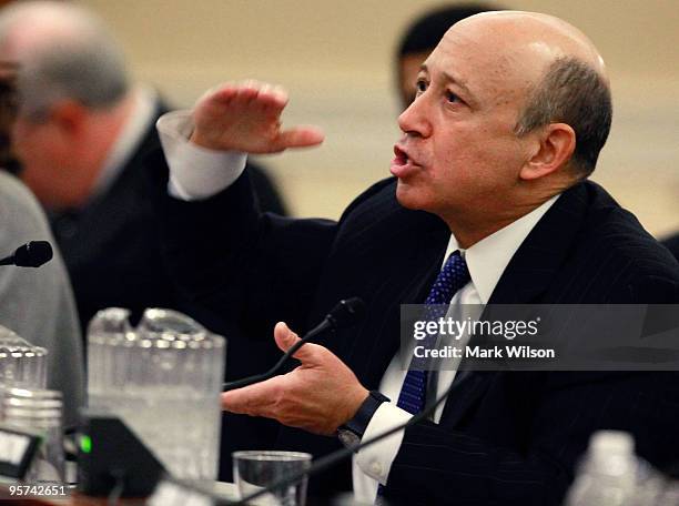 Lloyd Blankfein , CEO of Goldman Sachs Group, Inc. Participates in a Financial Crisis Inquiry Commission hearing on Capitol Hill on January 13, 2010...