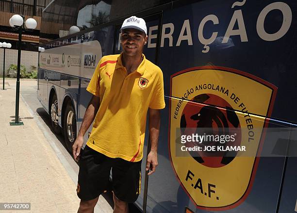Angola's national football team captain Kali leaves after a press conference in Hotel Calor Tropical during the African Cup of Nations football...