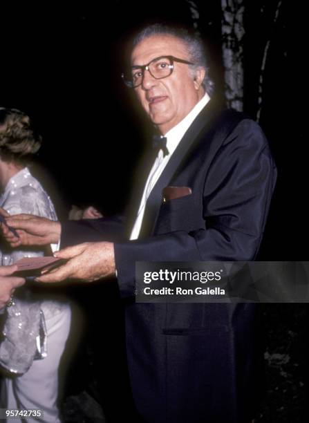 Writer/Director Federico Fellini attends The Film Society of Lincoln Center's Tribute to Federico Fellini - After Party on June 10, 1985 at Area...