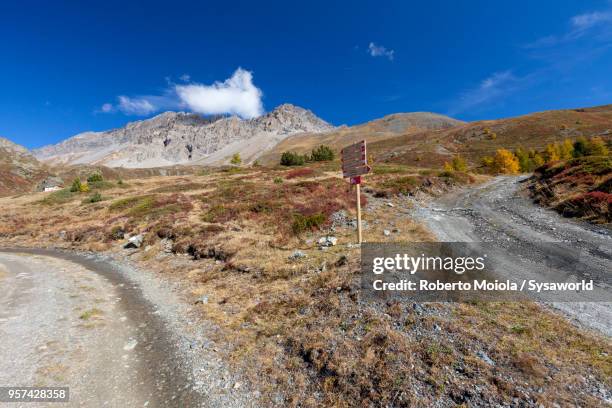 hiking signage, valtellina, italy - paesaggi 個照片及圖片檔