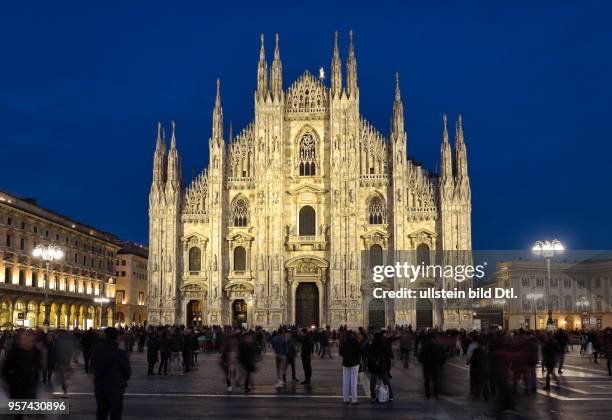 The cathedral Santa Mariae Nascenti in Milan with the cathedral square ,