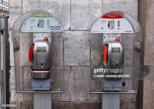 Public telephones of Telecom Italia in Milan ,