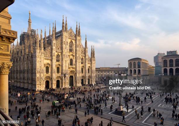 The cathedral Santa Mariae Nascenti in Milan with the cathedral square ,